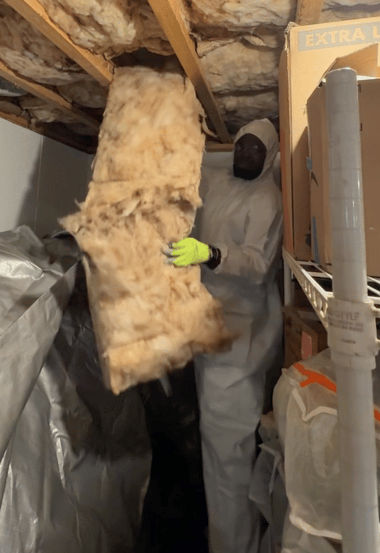 Rat dropping contaminated insulation removal in Northampton MA