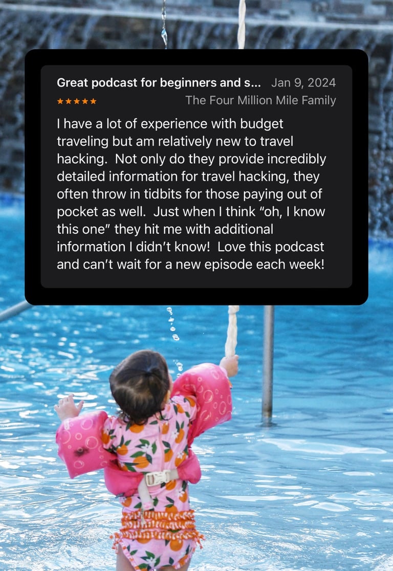 Listener Review of the Wonderland on Points Podcast perfect for beginner travel hackers