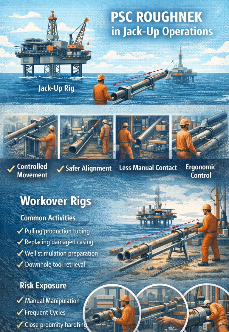 PSC ROUGHNEK Push-Pull Tool for safe rig floor pipe handling
