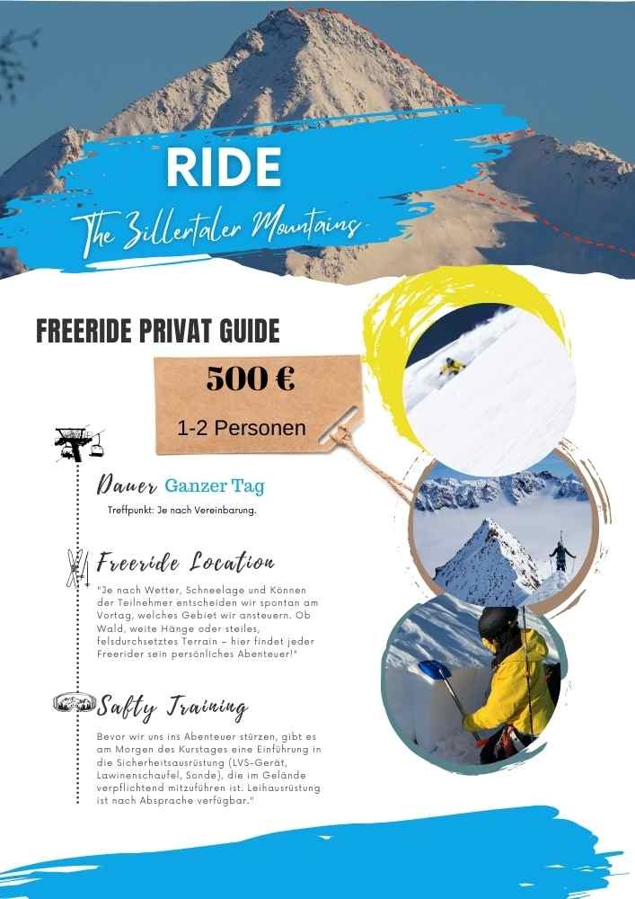 alt= Freeride Private Guide Mayrhofen, Freeride course mayrhofen, Freeride Group lesson, skischool