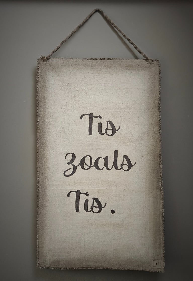 Kalkverfdoek met spreuk naar wens