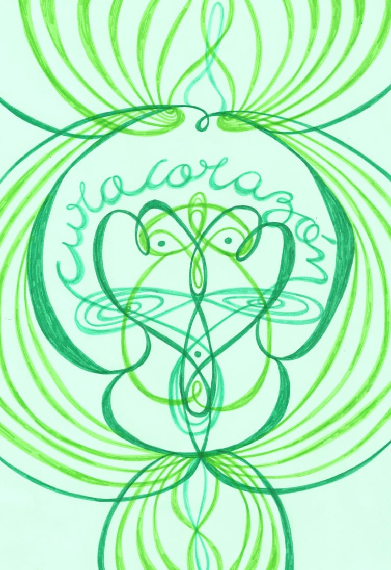 dibujo y poster sobre el chacra corazón.