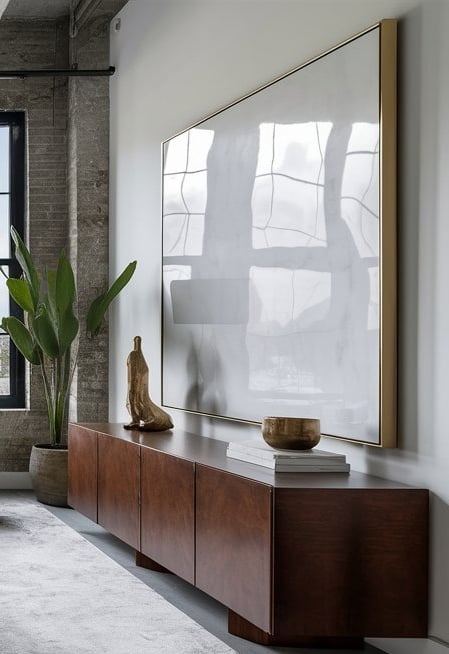 a living room with a couch and a table