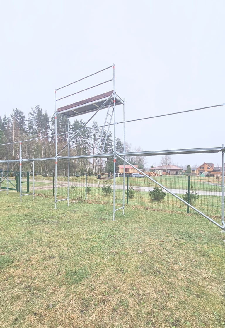 tērauda sastatnes stalazas ar torni 12x4.8m