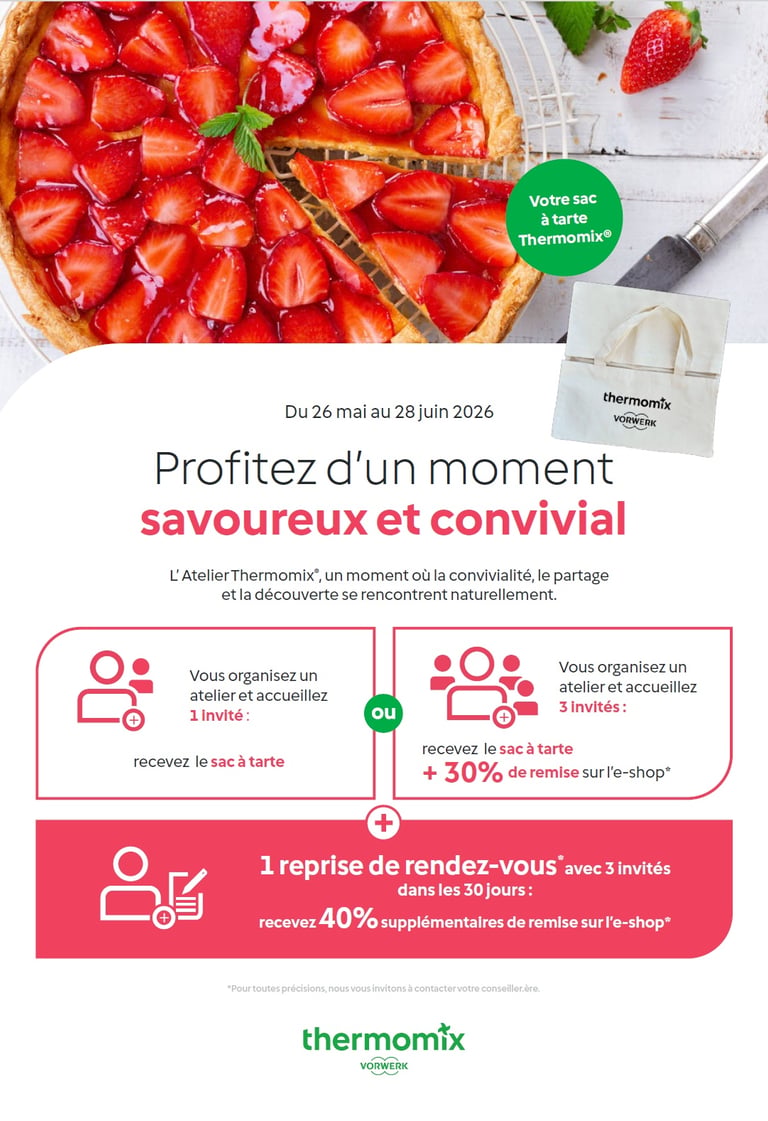 Jusqu'à -70% pour vous faire plaisir sur l'eshop en prenant une réunion thermomix TM7