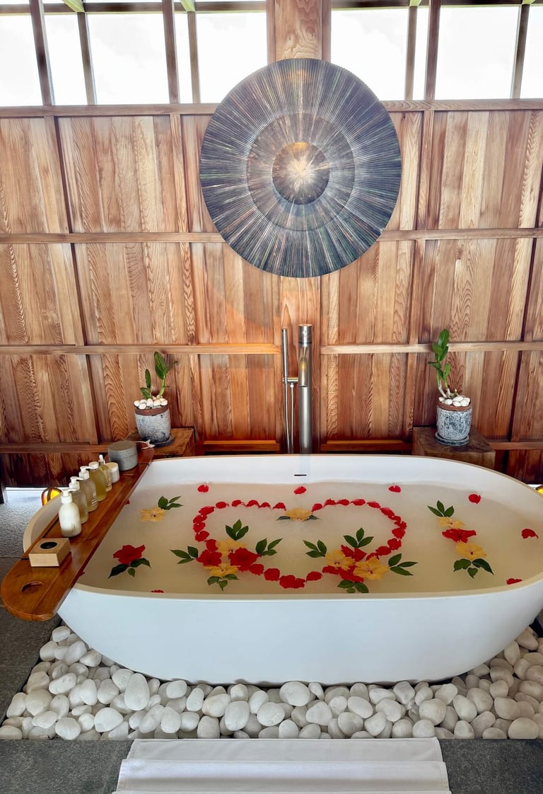 kudadoo maldives villa spa bath