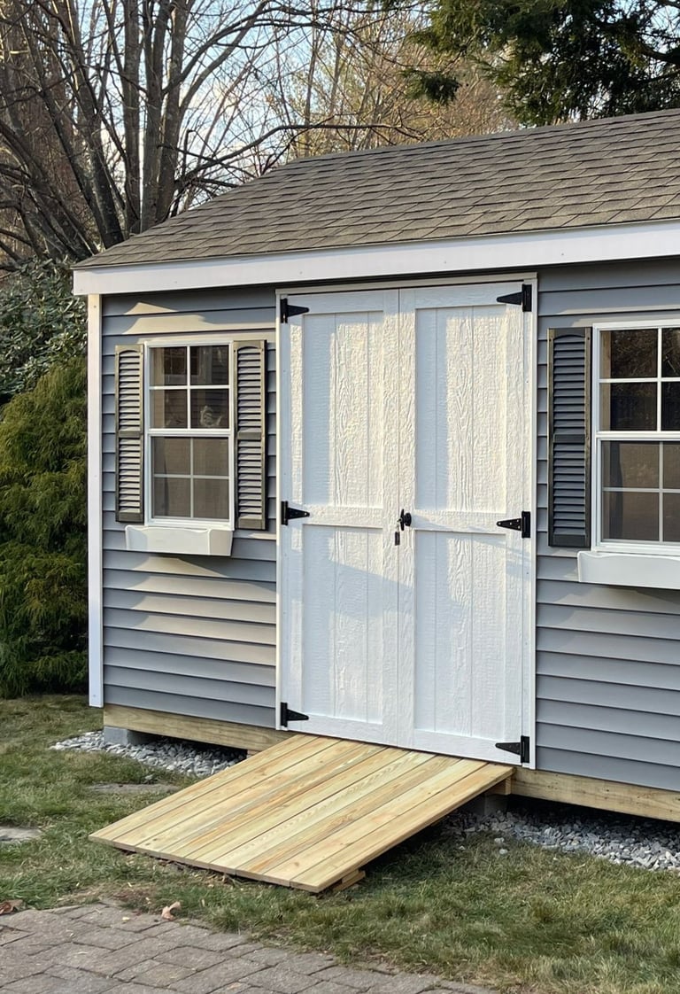 Vinyl custom shed built by Imperial Custom Sheds in North Andover, Massachusetts