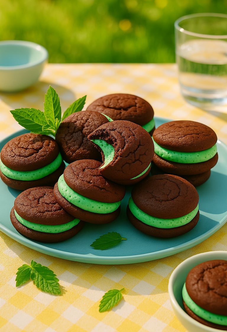 Mint Chocolate Chip Whoopie Pies
