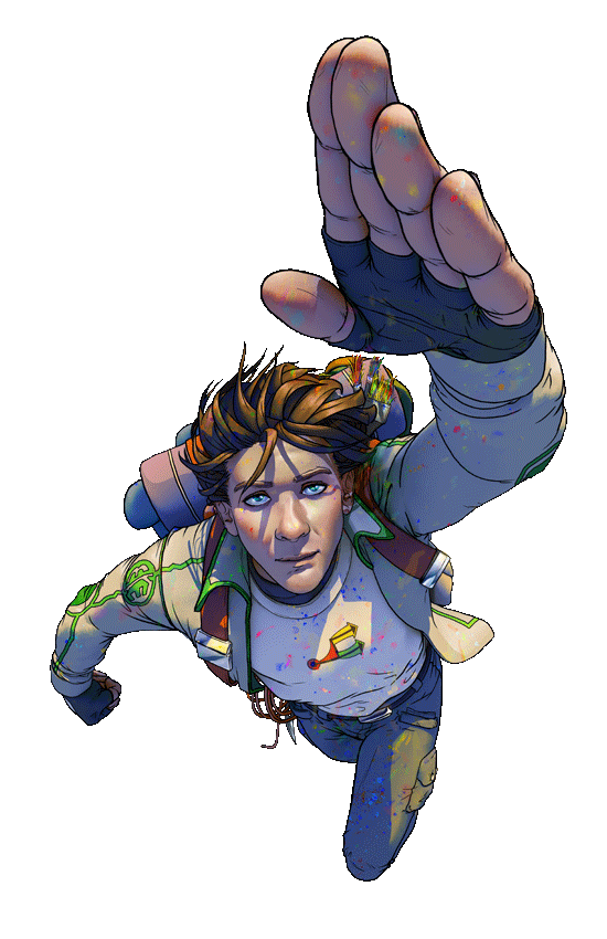 Grey from Interdimensional Vagabond – sci-fi comic hero facing interdimensional crisis