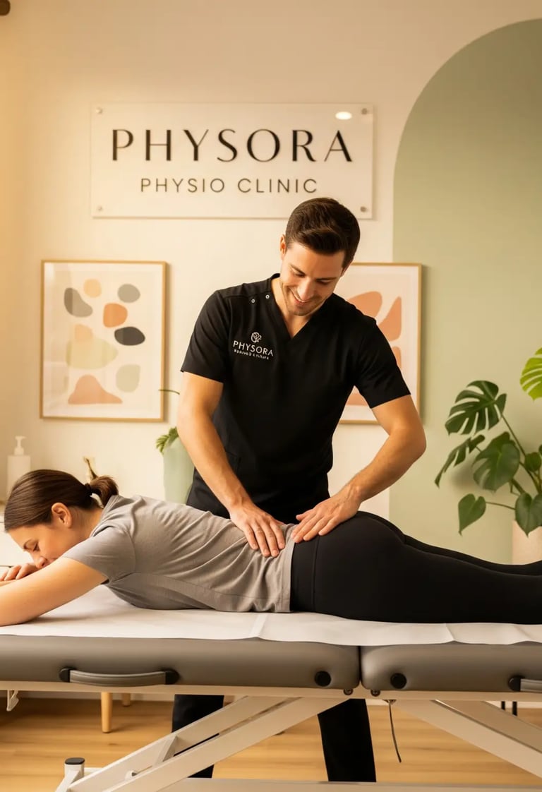 Therapist assisting patient with leg strengthening exercises