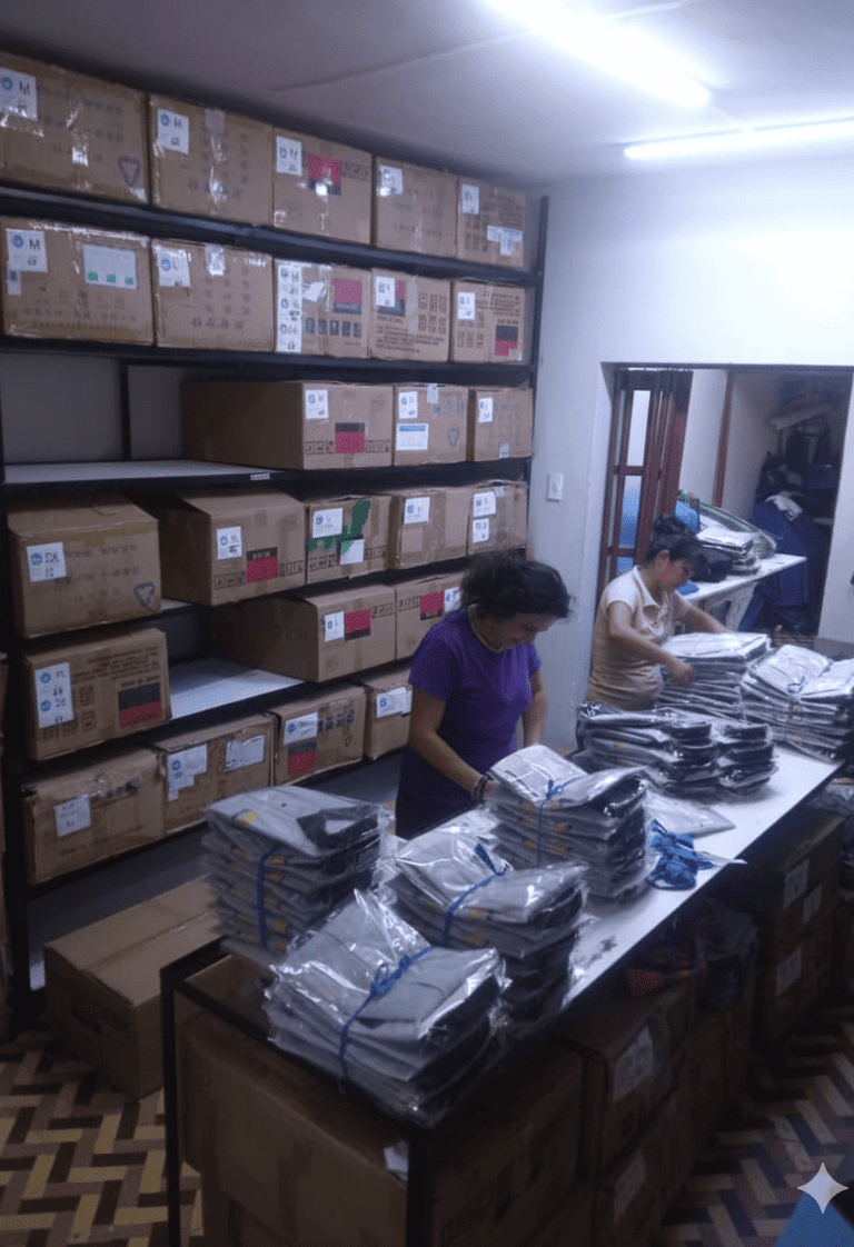 Empacando camisas y blusas Oxford para despacho