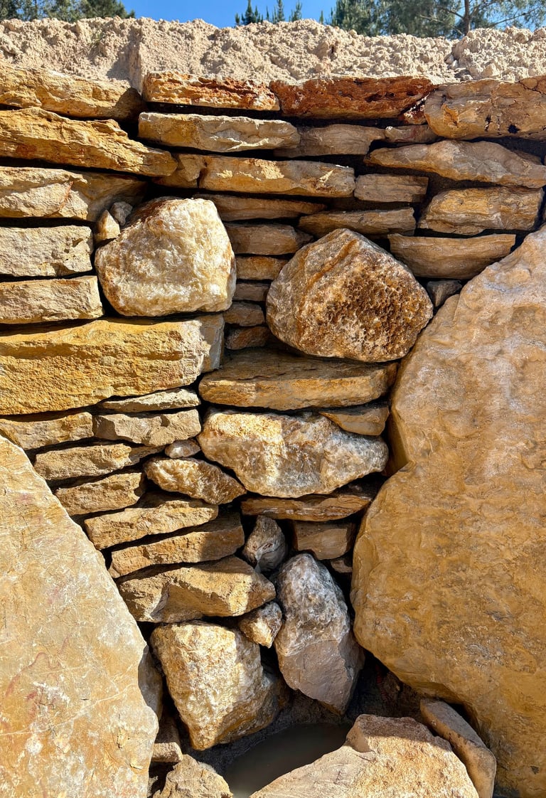 Natural pool cave grotto with hand-set limestone & quartzite stonework by Aqua Vitae – Lisbon, PT