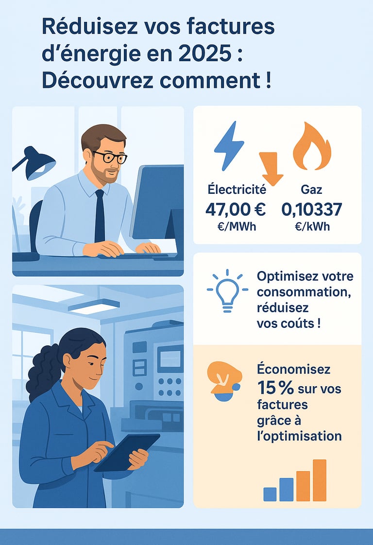 image explicative prix du gaz et électricite pour les pro économie 15% minimum