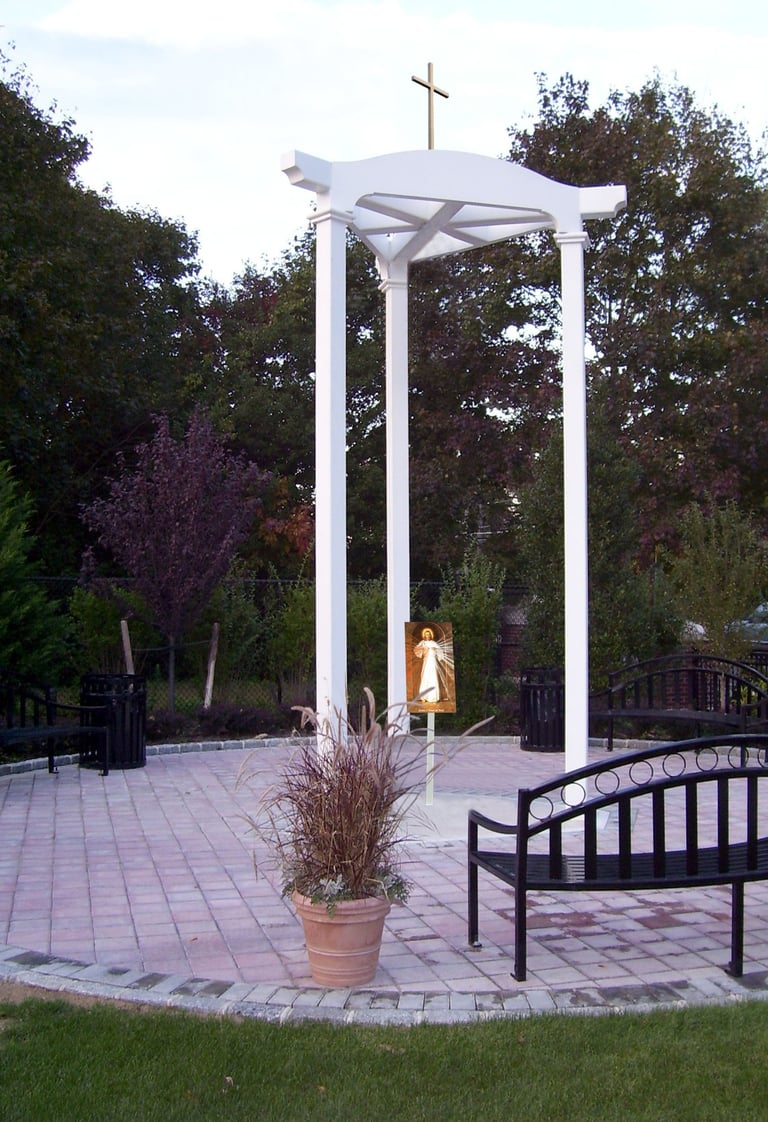Chorister devotional garden prayer setting.