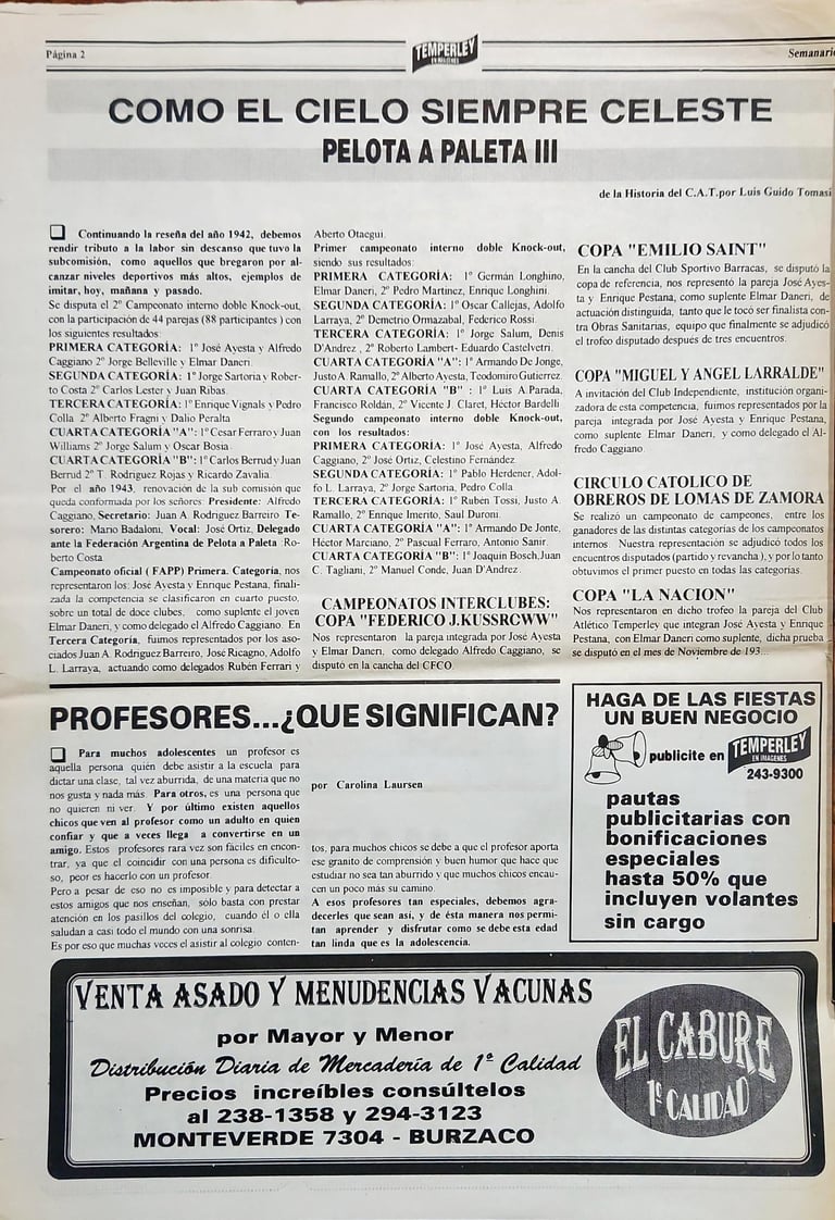 Temperley en Imágenes - 30/11/1994
