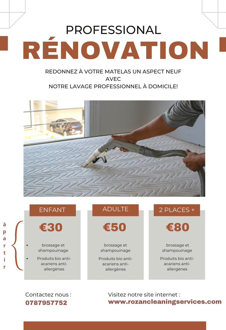 tarif nettoyage matelas