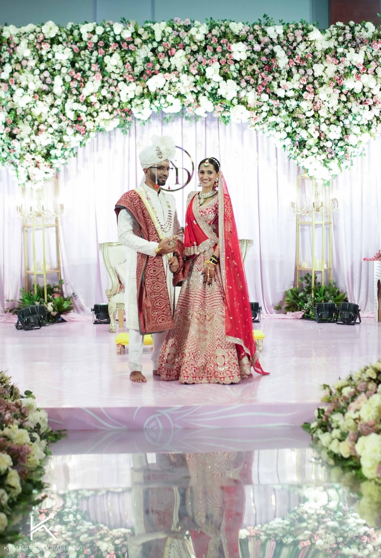 a bride and groom in a wedding ceremony