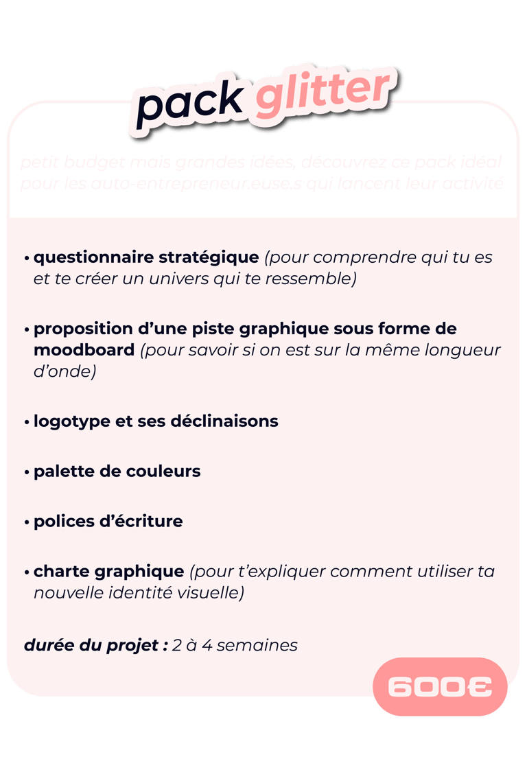 description du pack glitter