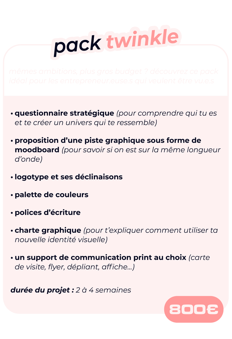 description du pack twinkle