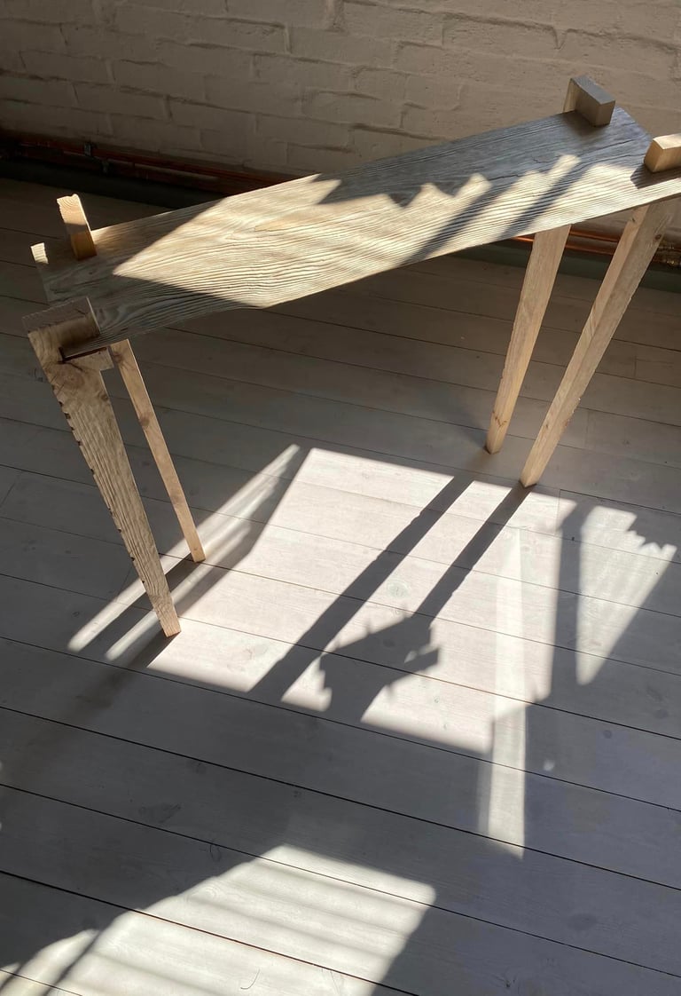 WOODEN DESIGNER MADE UNIQUE CONSOLE TABLE WWW.EGLEDESIGN.NET EGLE ALEJEVAITE