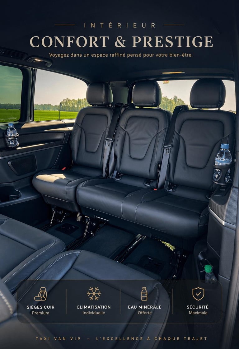 Taxi van 7 places spacieux et confortable