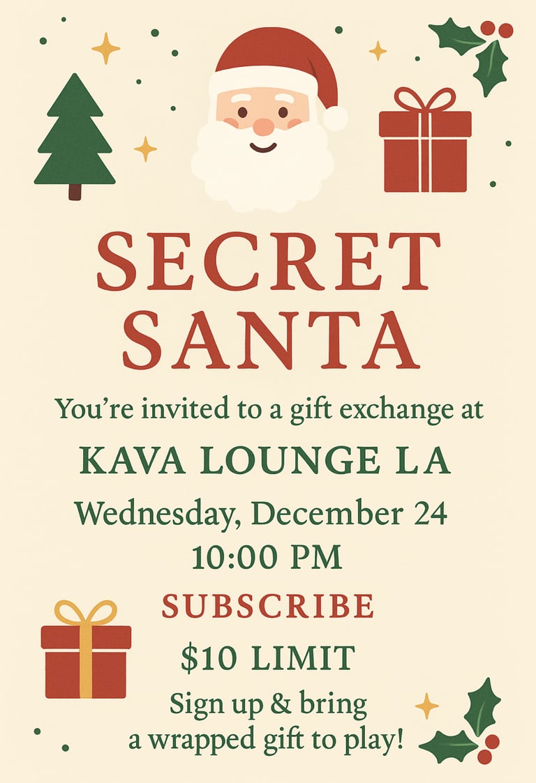 Interior view of Kava Lounge LA in Reseda showing event space and seating area