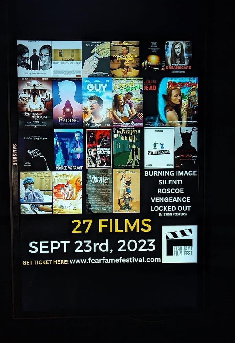 Independent film selections showcased during the Fear Fame Film Festival