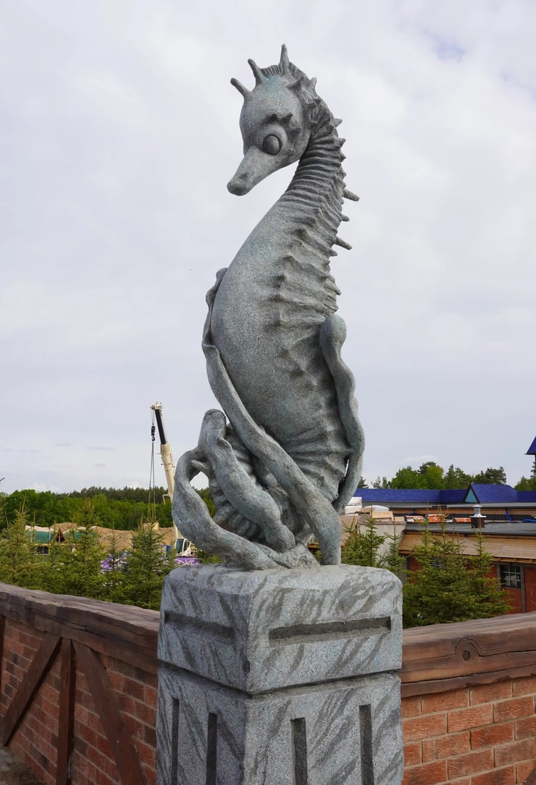 Seahorse sculpture attraction for public space by Artisan Aleks Company