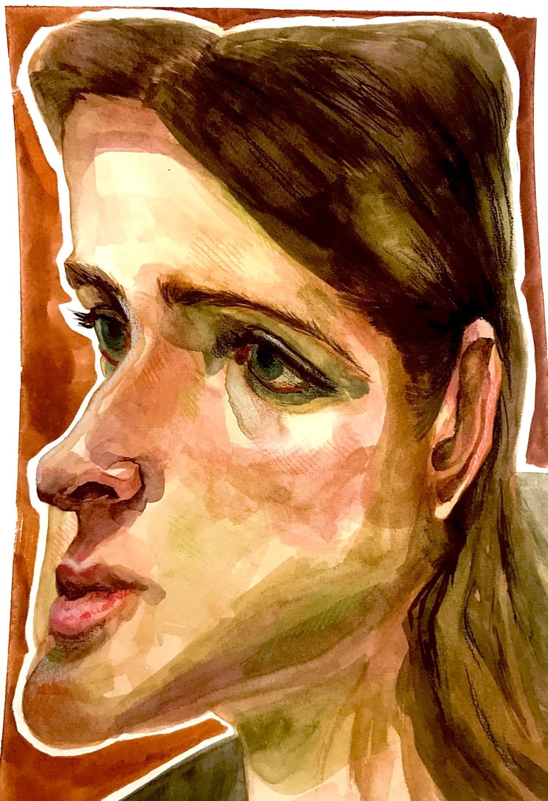 Watercolours and Colouring Pencils, A4