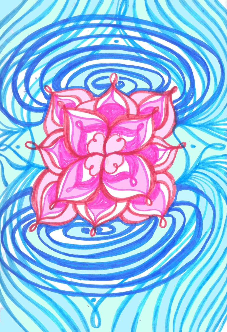 un dibujo sobre una flor y su energia