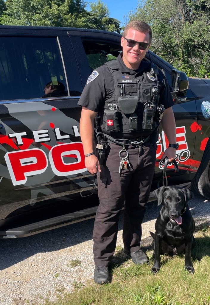 Officer Triton Martin and OPK9 Dunken Tell city pd IN