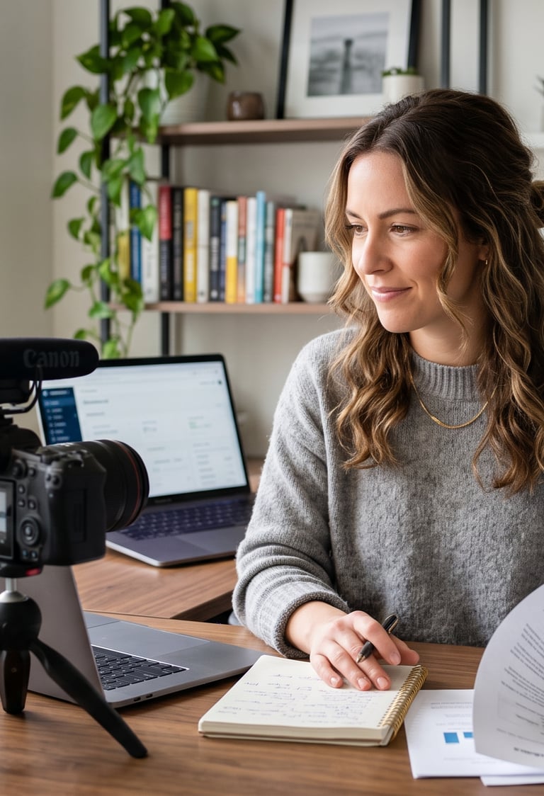 Canadian OnlyFans creator reviewing business documents before incorporating
