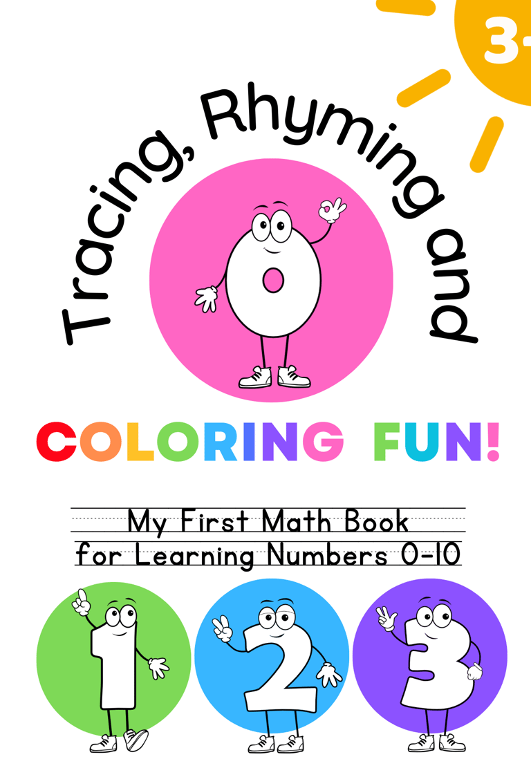 Colorful math cover book woth numbers