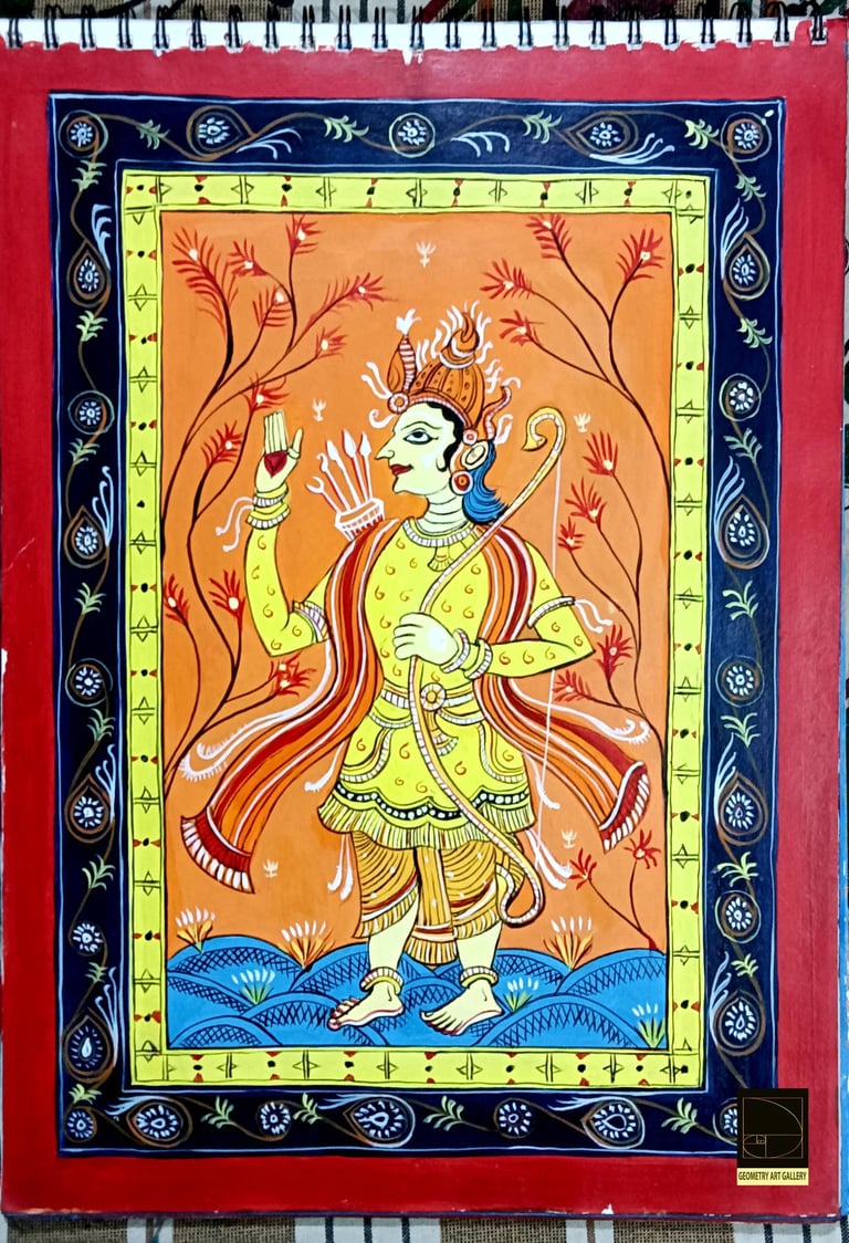 pattachitra art of lord rama from indian scripture ramayana