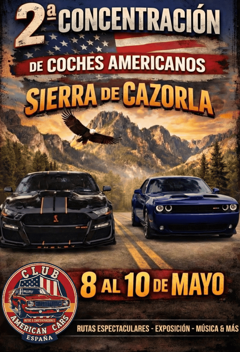 Segunda concentración de coches americanos en Granada organizada por Club american cars España