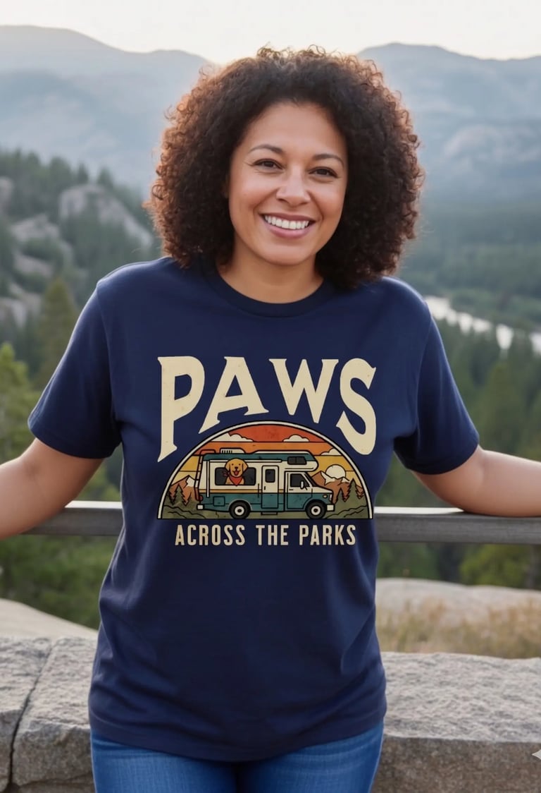 Paws Across the Parks RV life with dogs shirt — gift for RV owners with dogs by Horacio & Visconti