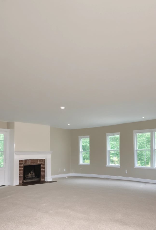 a living room with a fireplace and a fireplace smooth ceiling in Wellesley MA