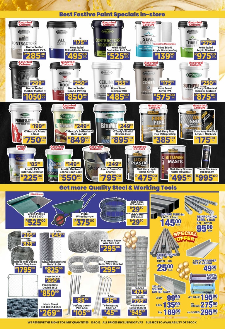 a flyer for a store with a variety of products