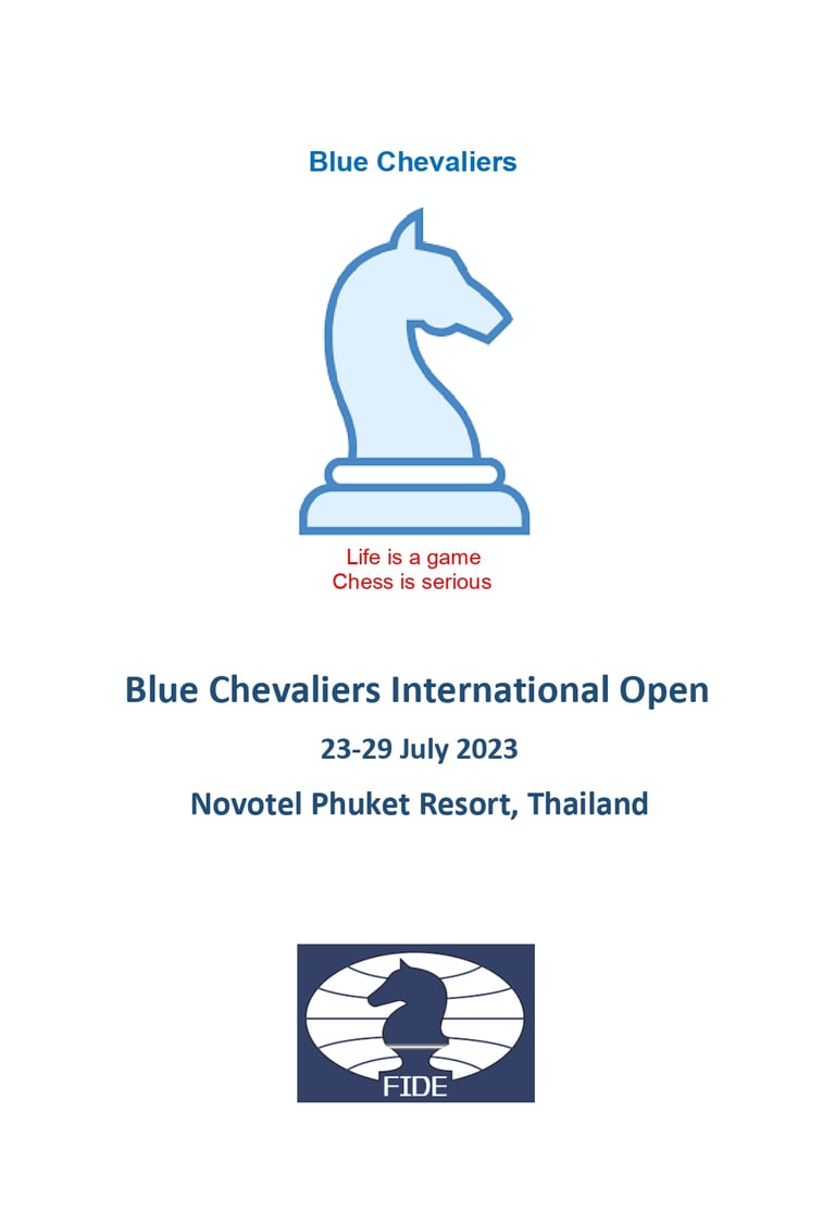 Blue Chevaliers International Open July 2023,  Novotel Phuket Resort, Thailand. Thailand Chess. 