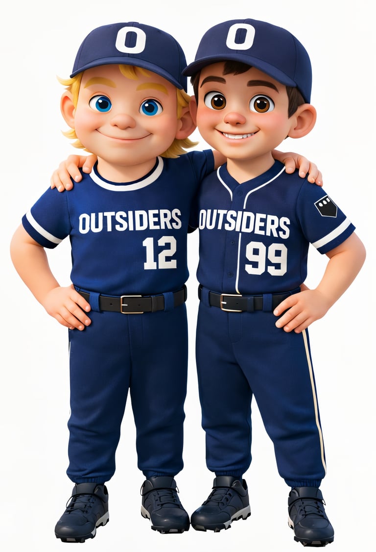 Inspired by real youth baseball players, Battleship and Gunslinger are the Baseball Badge mascots.