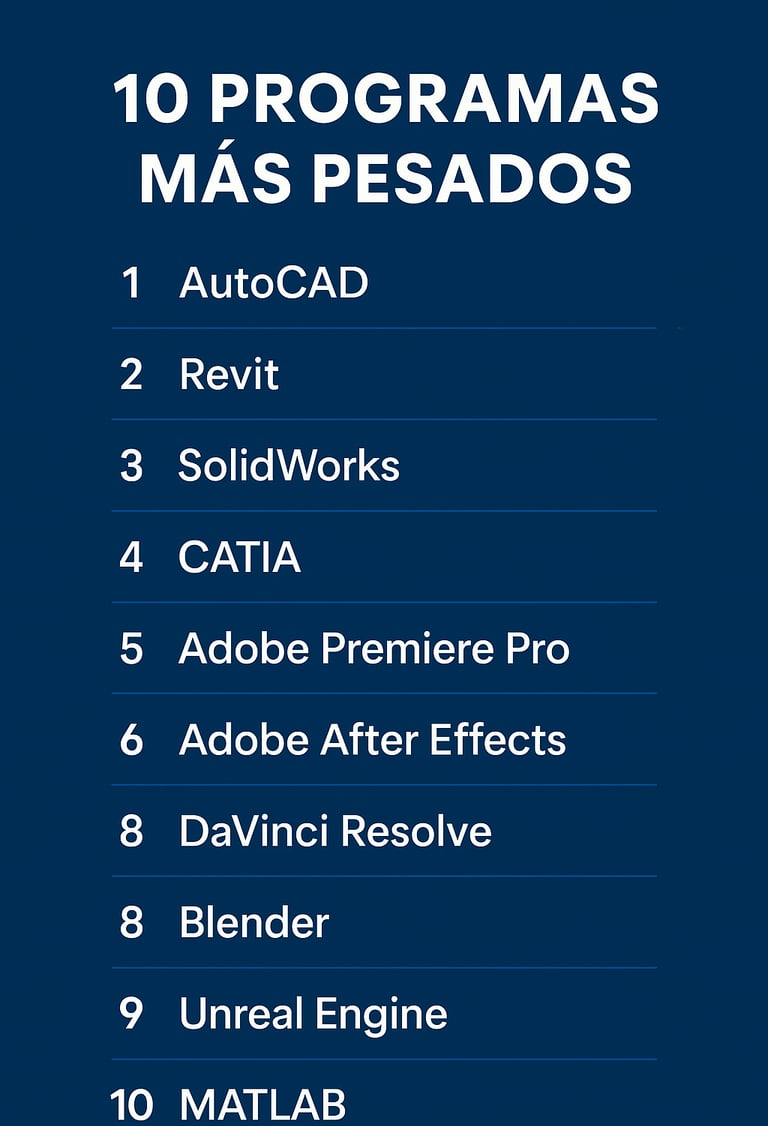 top 10 Programas pesados 