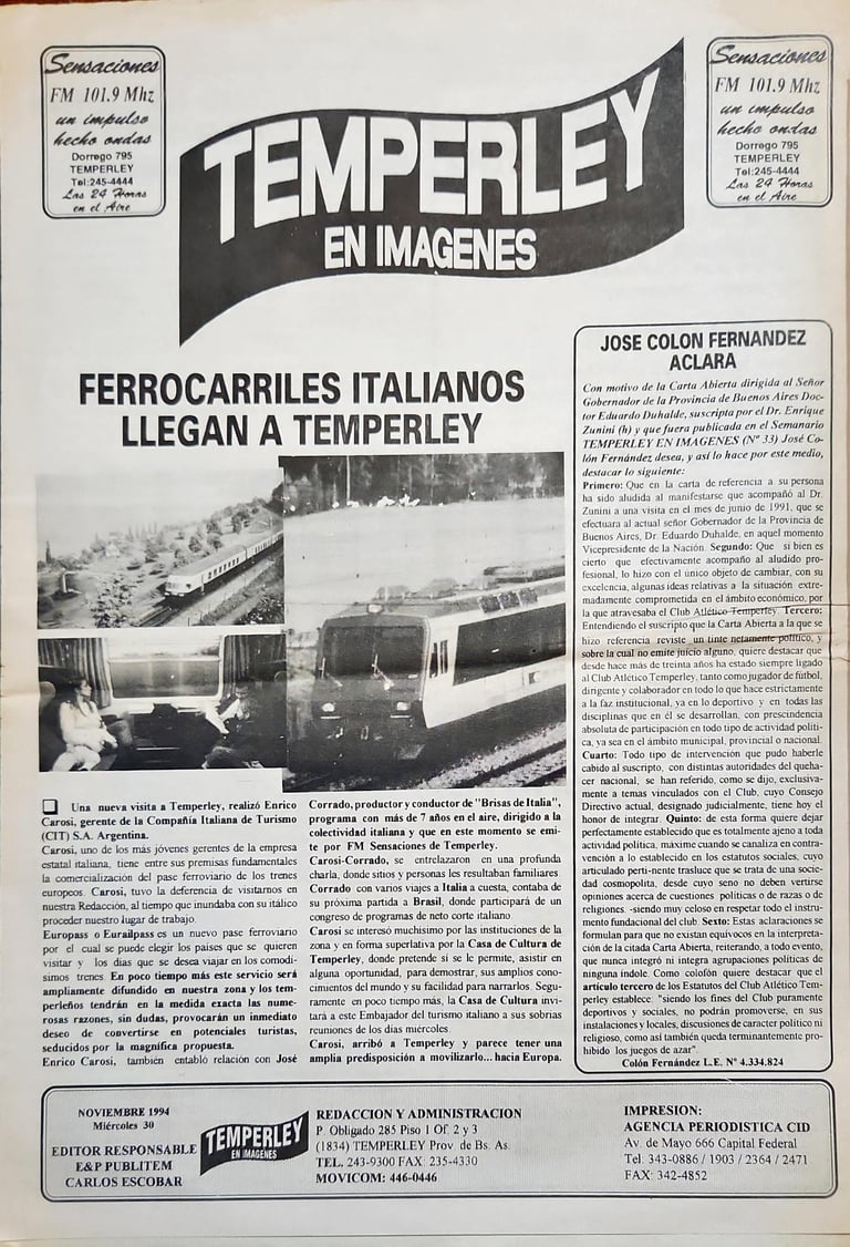 Temperley en Imágenes - 30/11/1994