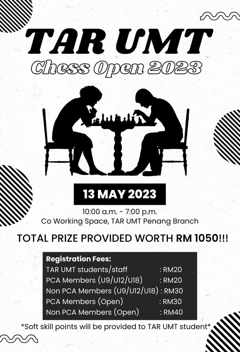 TAR UMT Chess Open 2023 Pulau Pinang. Penang Chess. Catur Malaysia