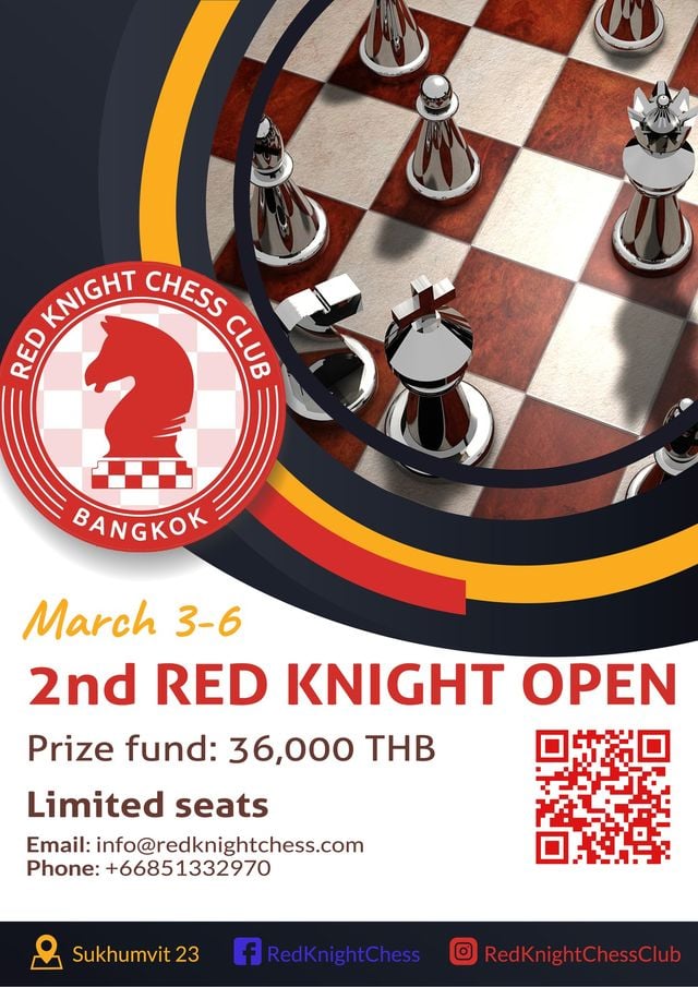 2nd Red Knight Open Chess Club Championship, Bangkok, Thailand. Thailand Chess Association. 