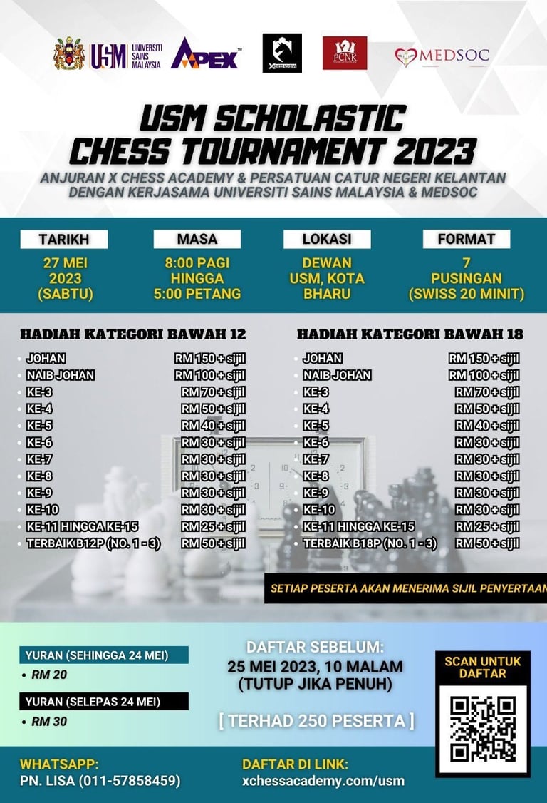 USM Scholastic Chess Tournament, Kota Bharu. Catur kelantan