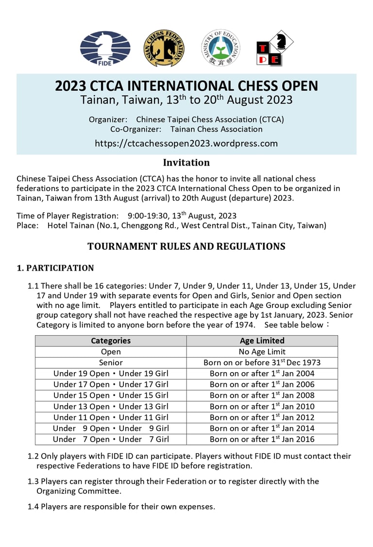 Chinese Taipei Chess 2023