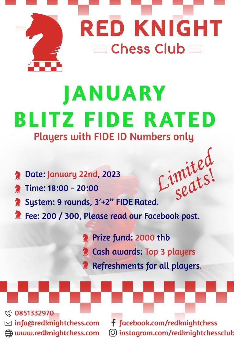 Red Knight Chess Club, Bangkok Thailand. FIDE Rated Rapid