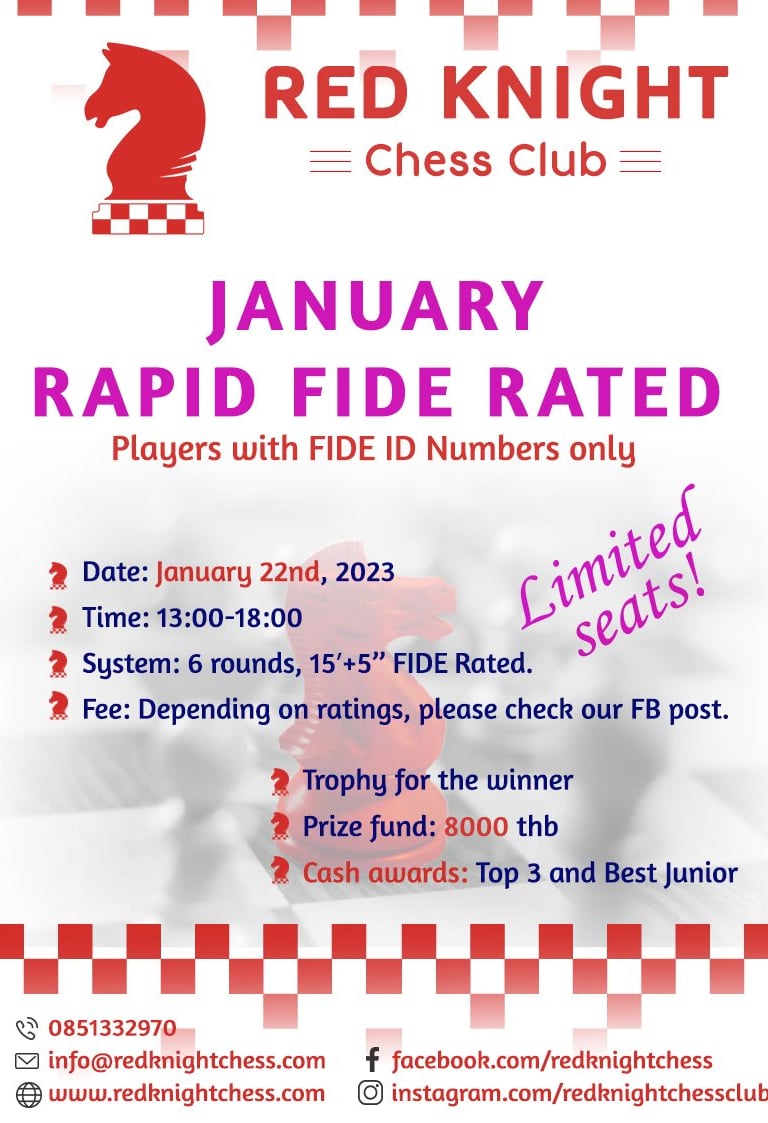 Red Knight Chess Club, Bangkok Thailand. FIDE Rated Rapid