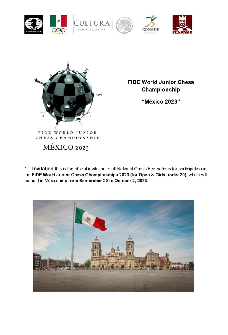 FIDE World Junior U20 Chess Championship at Hotel del Prado, Mexico 