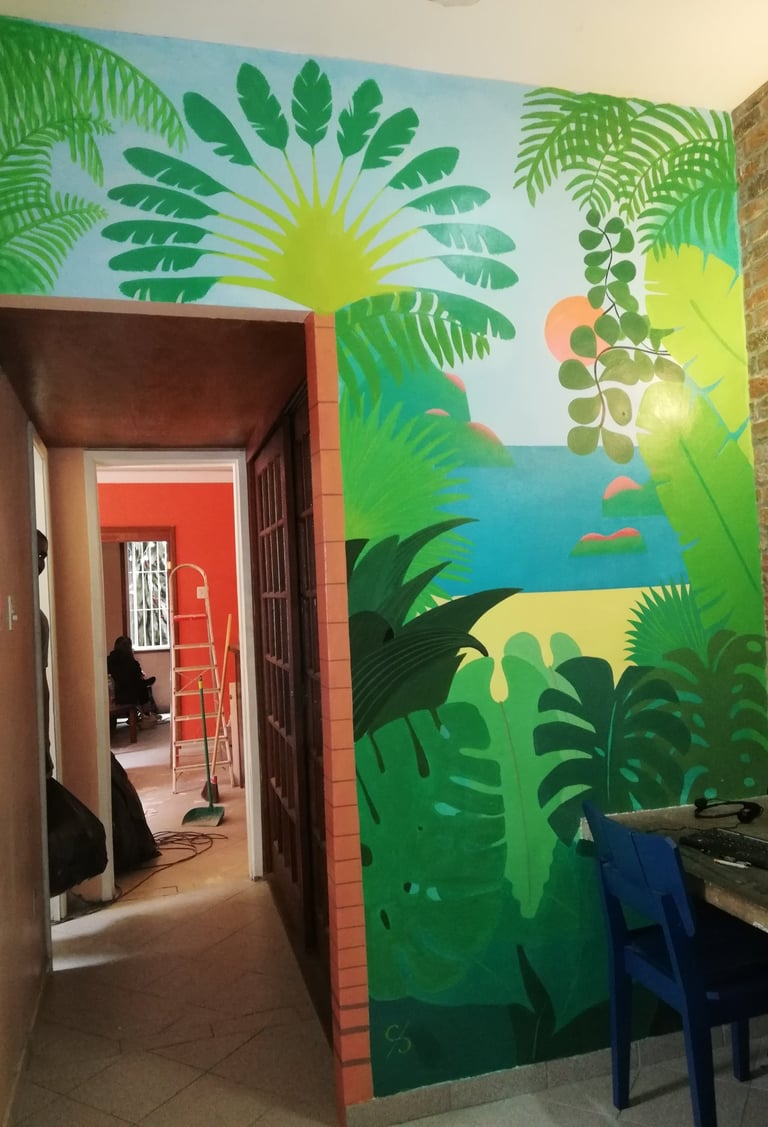 fresque hostel brésil